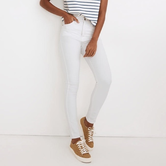 Madewell Petite 10" High-Rise Skinny Jeans in Pure White AJ294 - Picture 1 of 4
